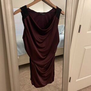 Maurices Women's Purple Ruched Black Lace Shoulder Tank Top Size L